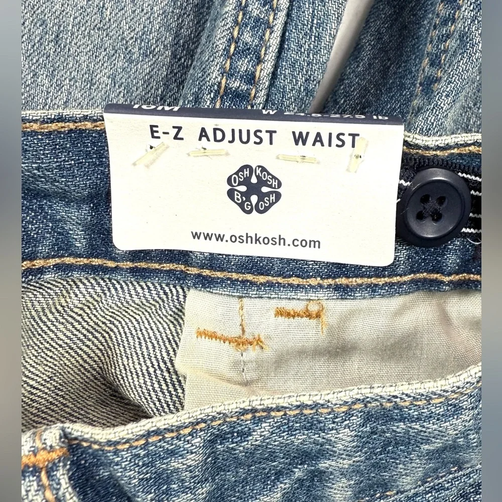 NWT OSHKOSH Boys Straight Jeans 18M Classic Blue Denim‎ Adjustable Waist NEW